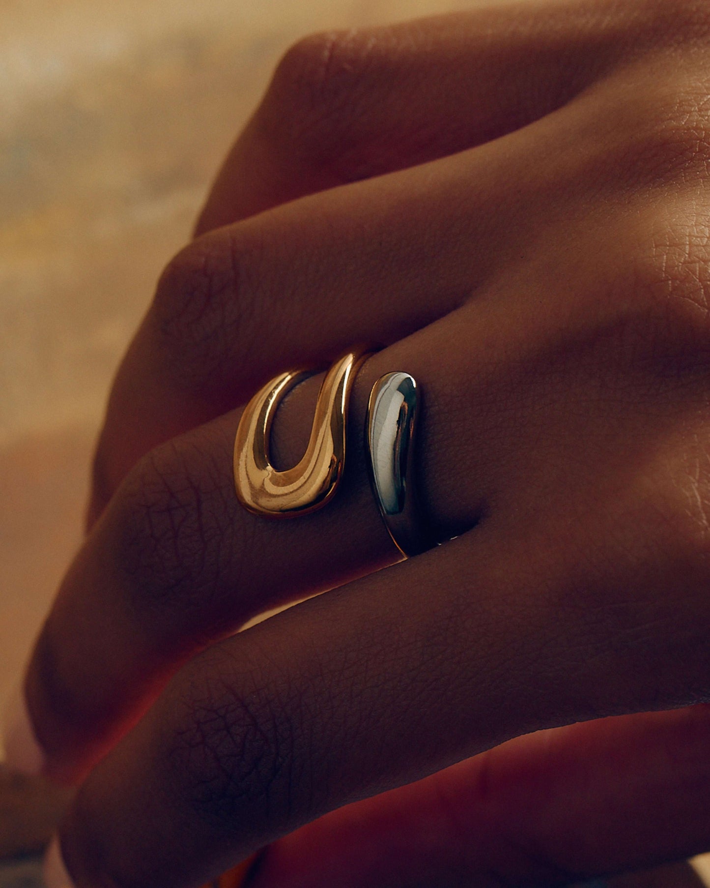 Two-tone Spiral Ring