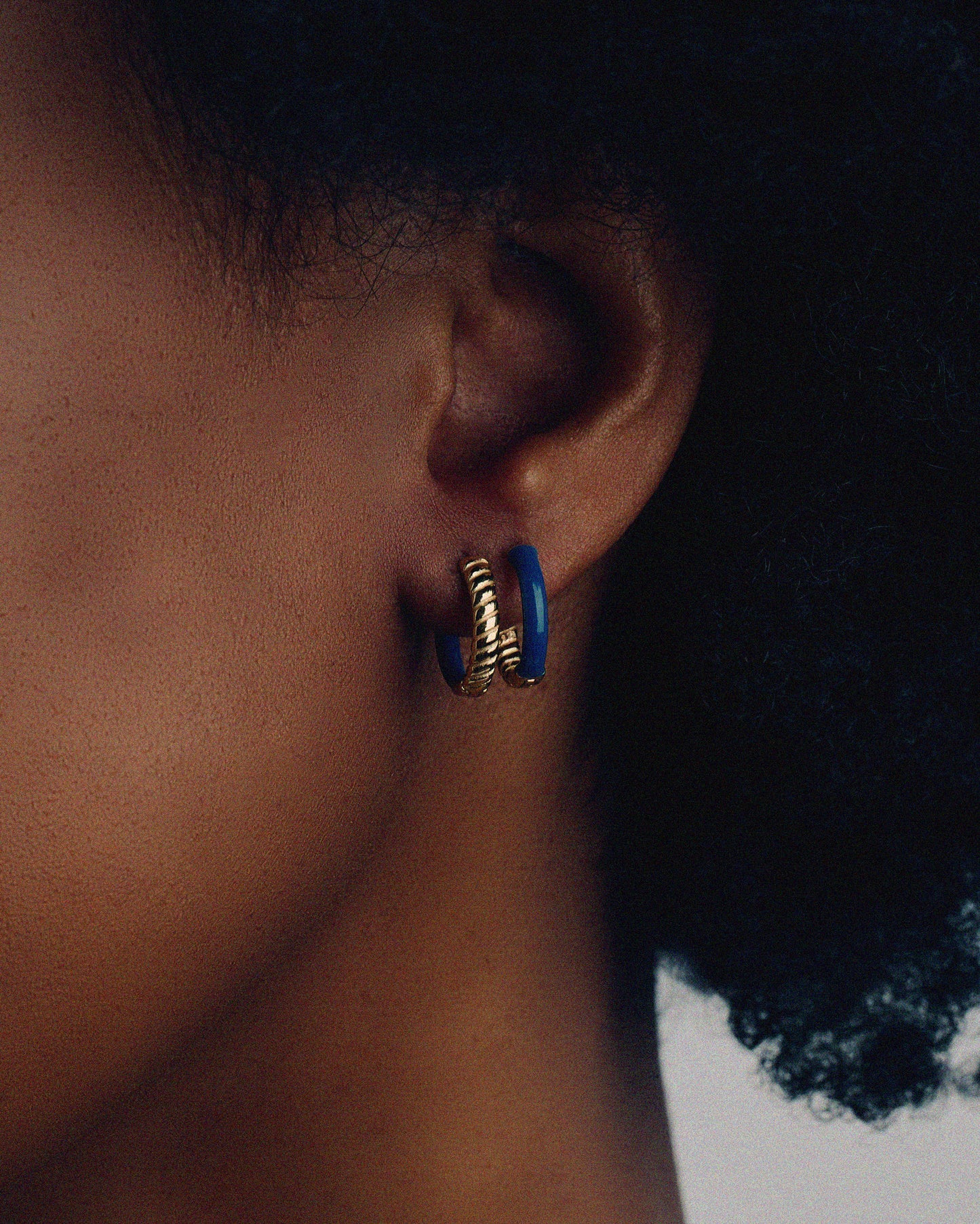 Blue Lapiz Stone Small Hoops