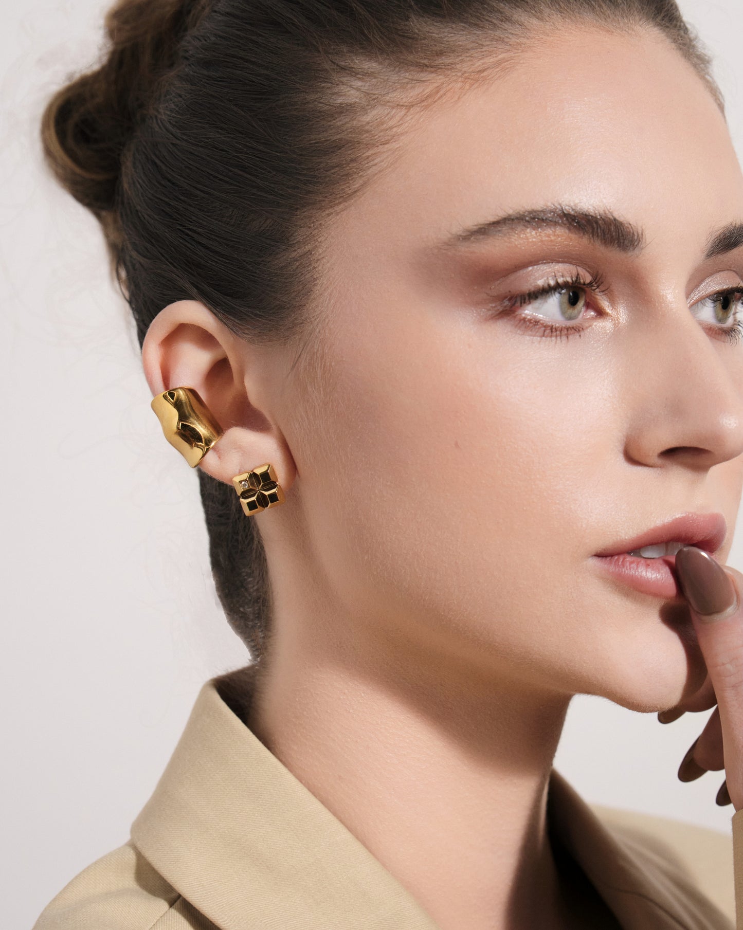 Four Leaf Square Studs