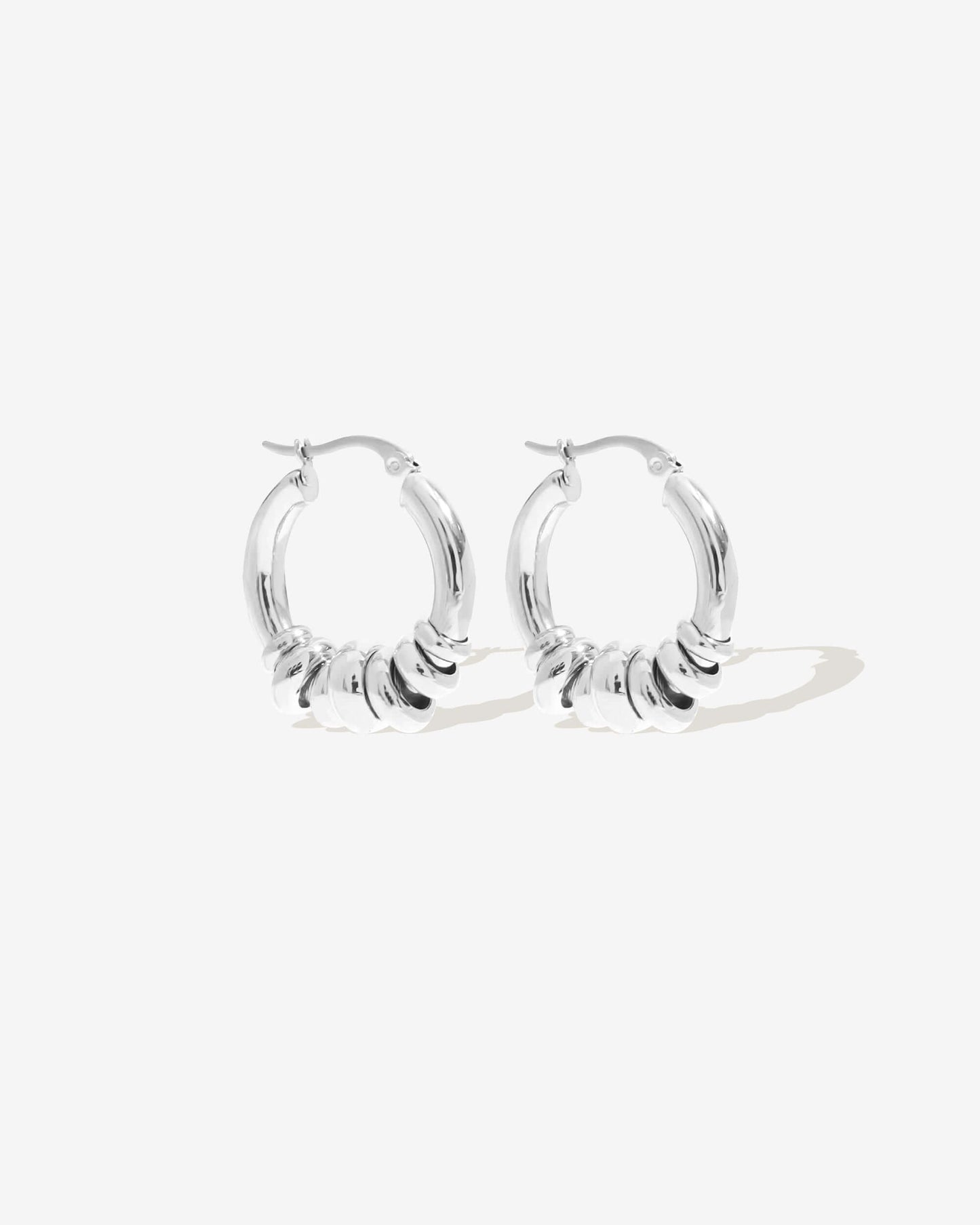 Two-Tone Beaded Hoops