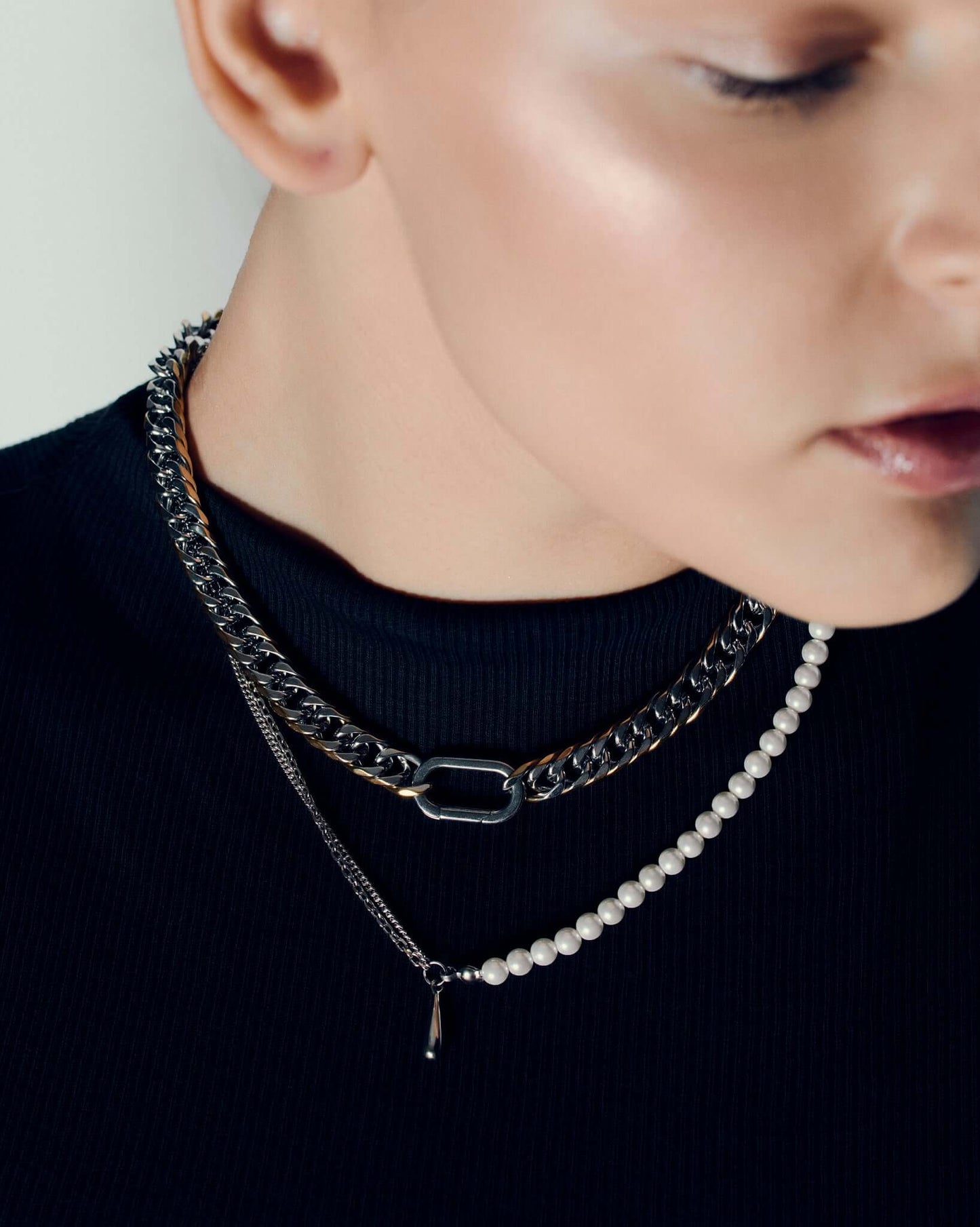 Two Tone Link Chain Necklace