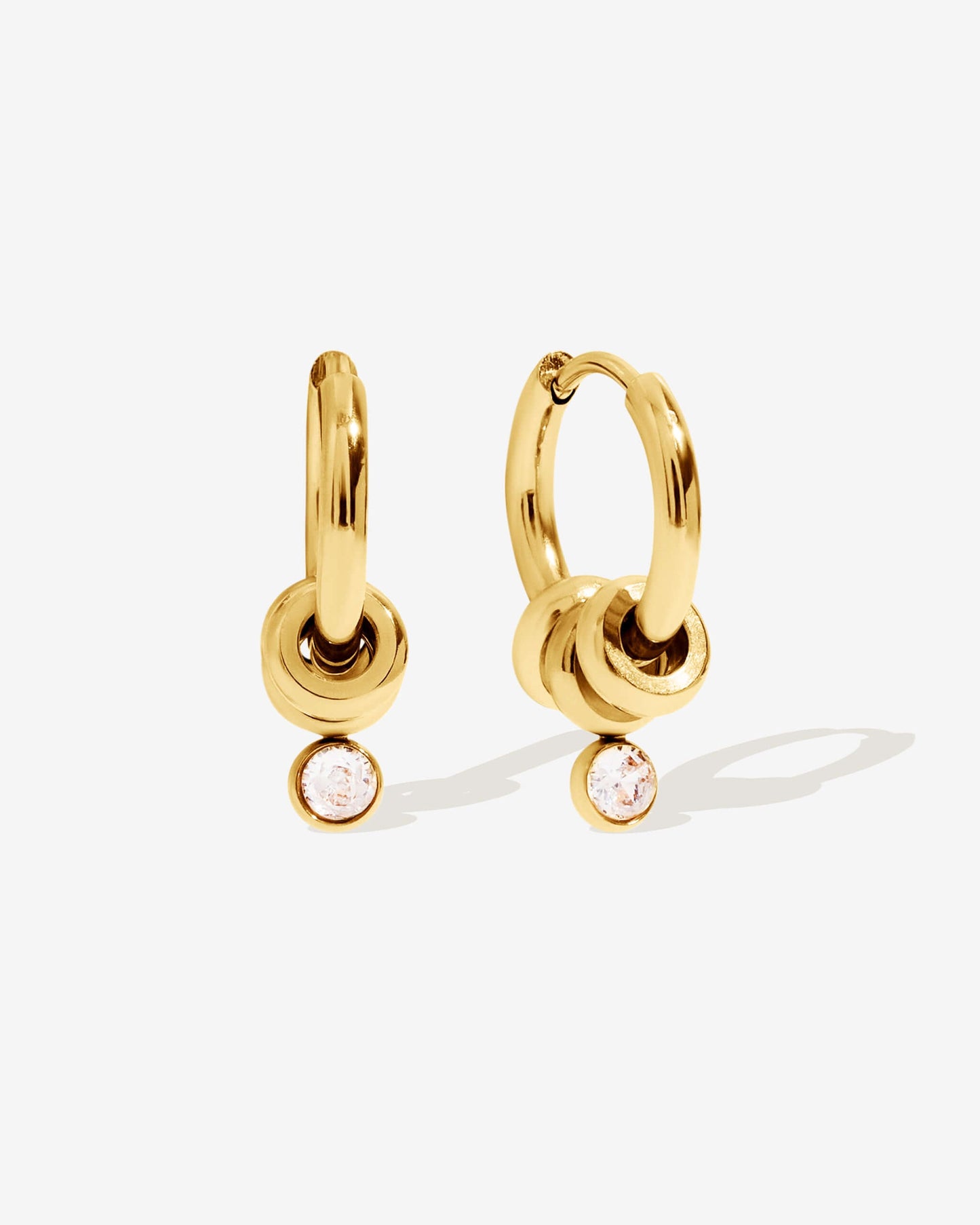 CZ Drop Charm Hoop