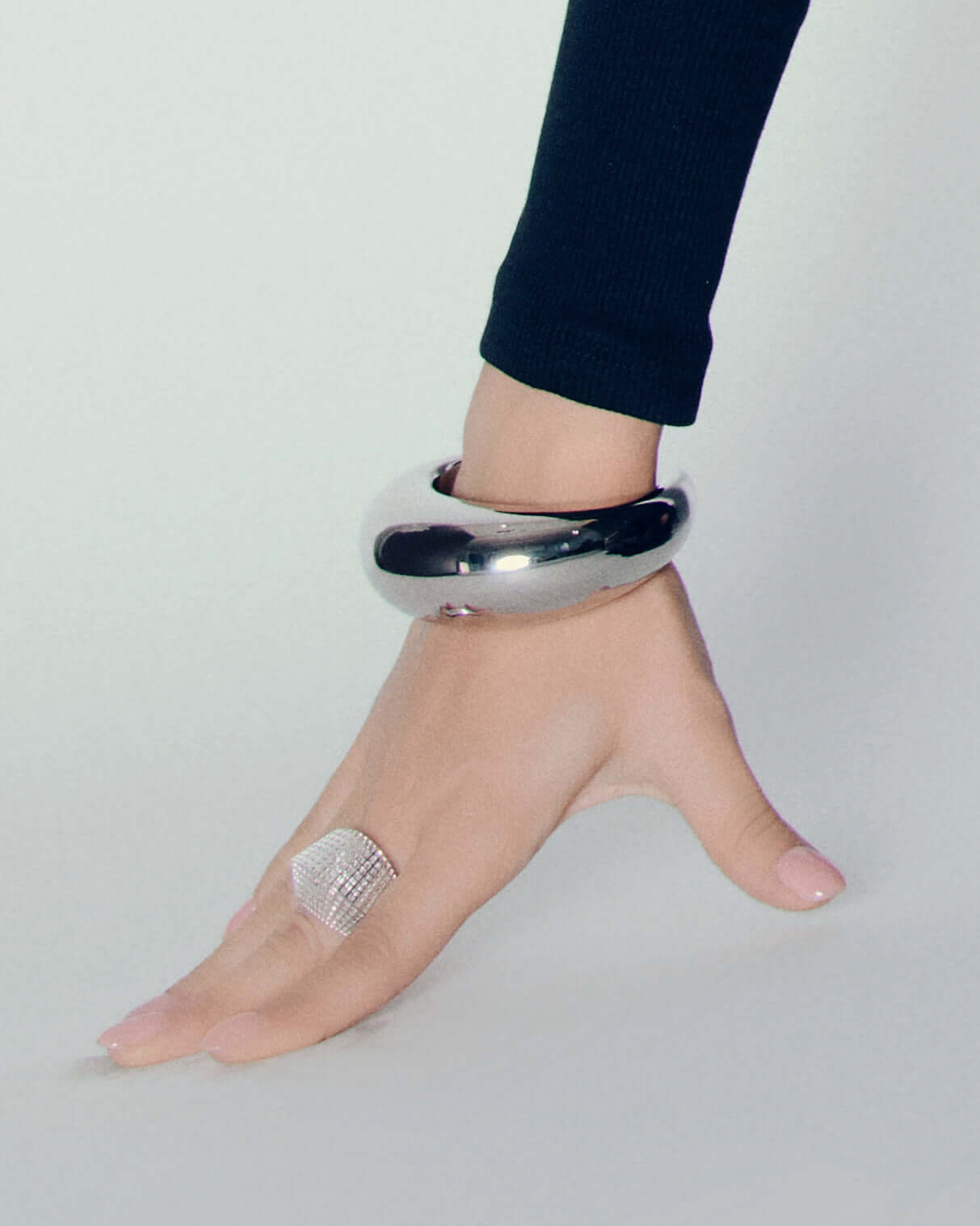 Silver Dome Cuff Bracelet