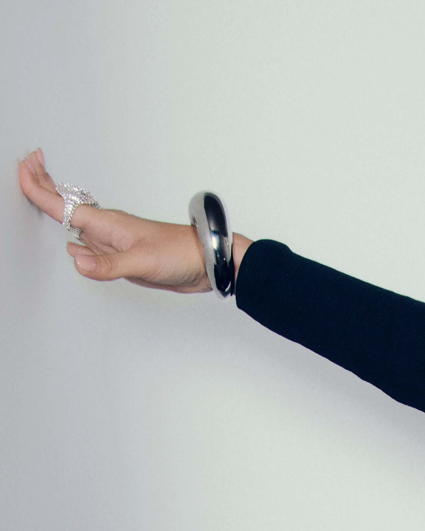 Silver Dome Cuff Bracelet