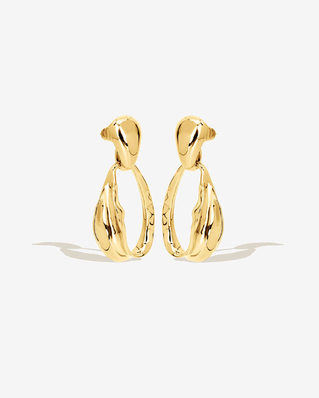 Bean Drop Stud Earrings