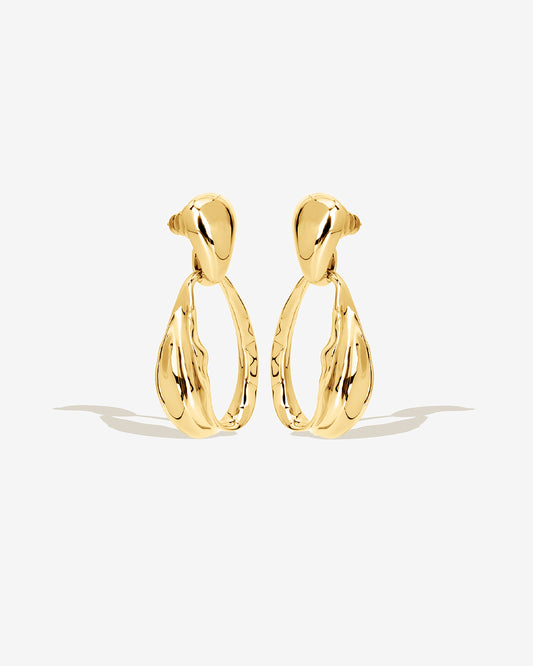 Bean Drop Stud Earrings