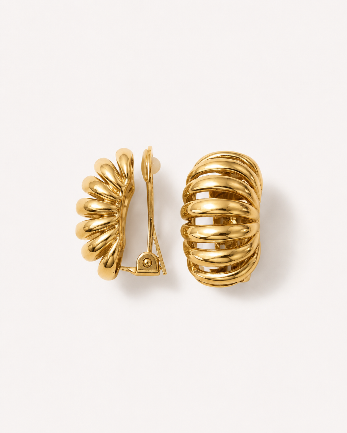 Ribbed Hoops Clip-on