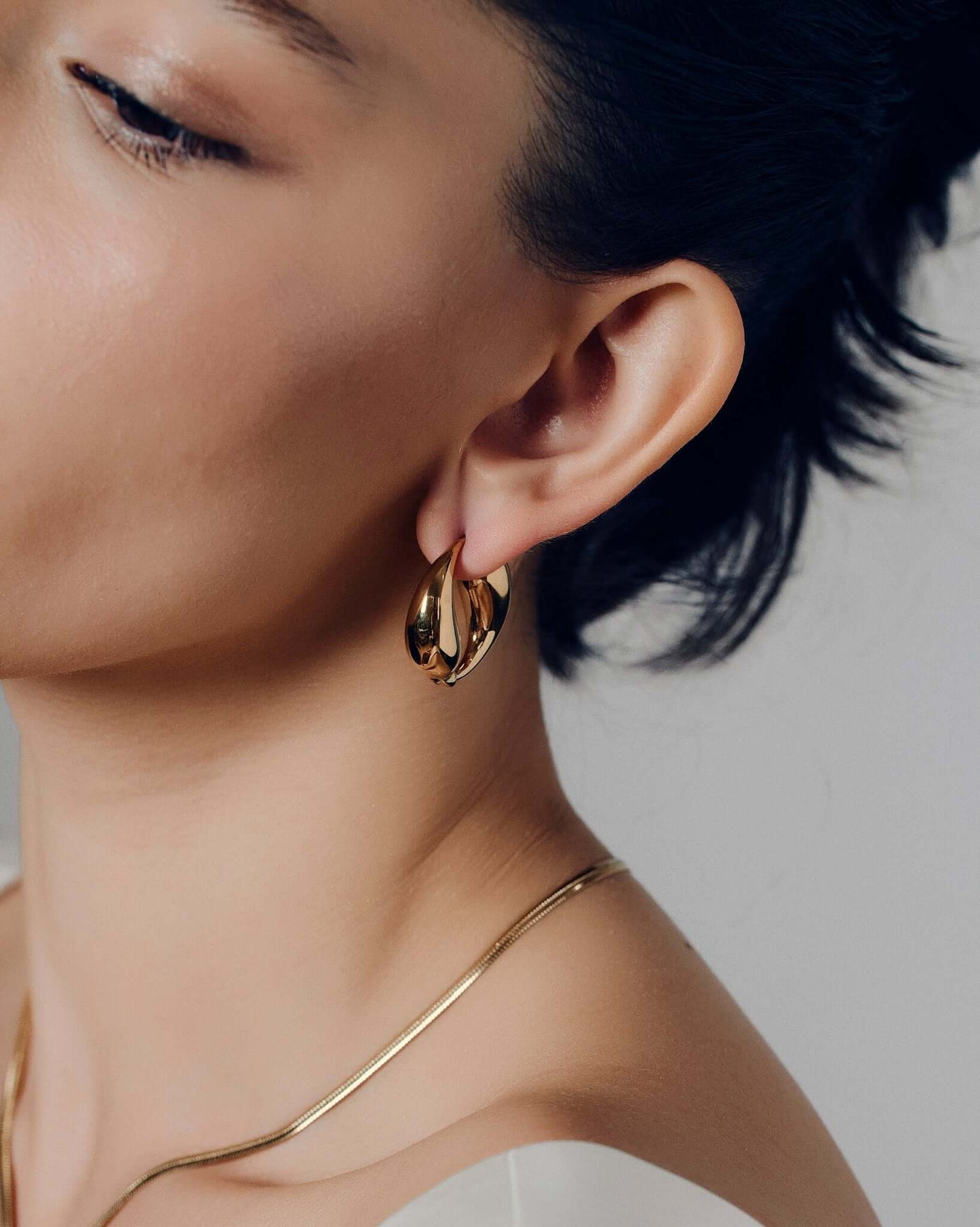 Sculptural Teardrop Hoops