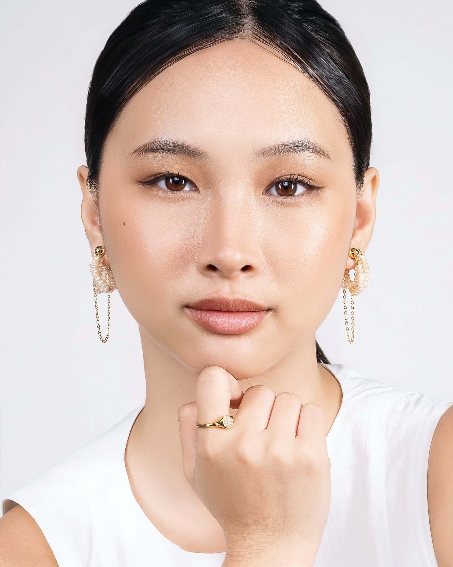 Layered Pearls Earrings