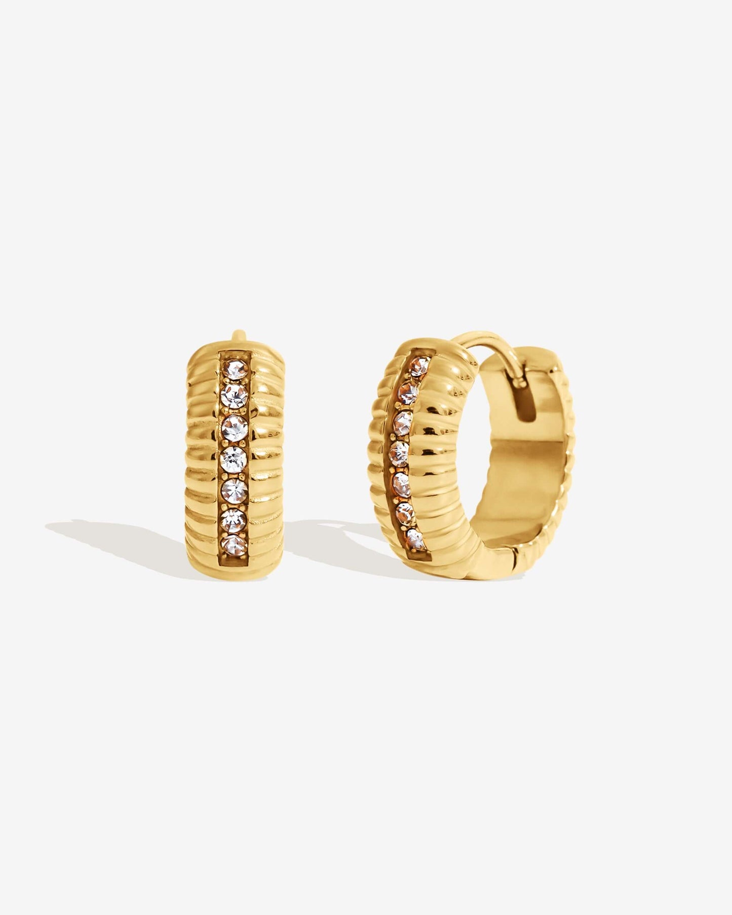 Crystal Huggie Hoops