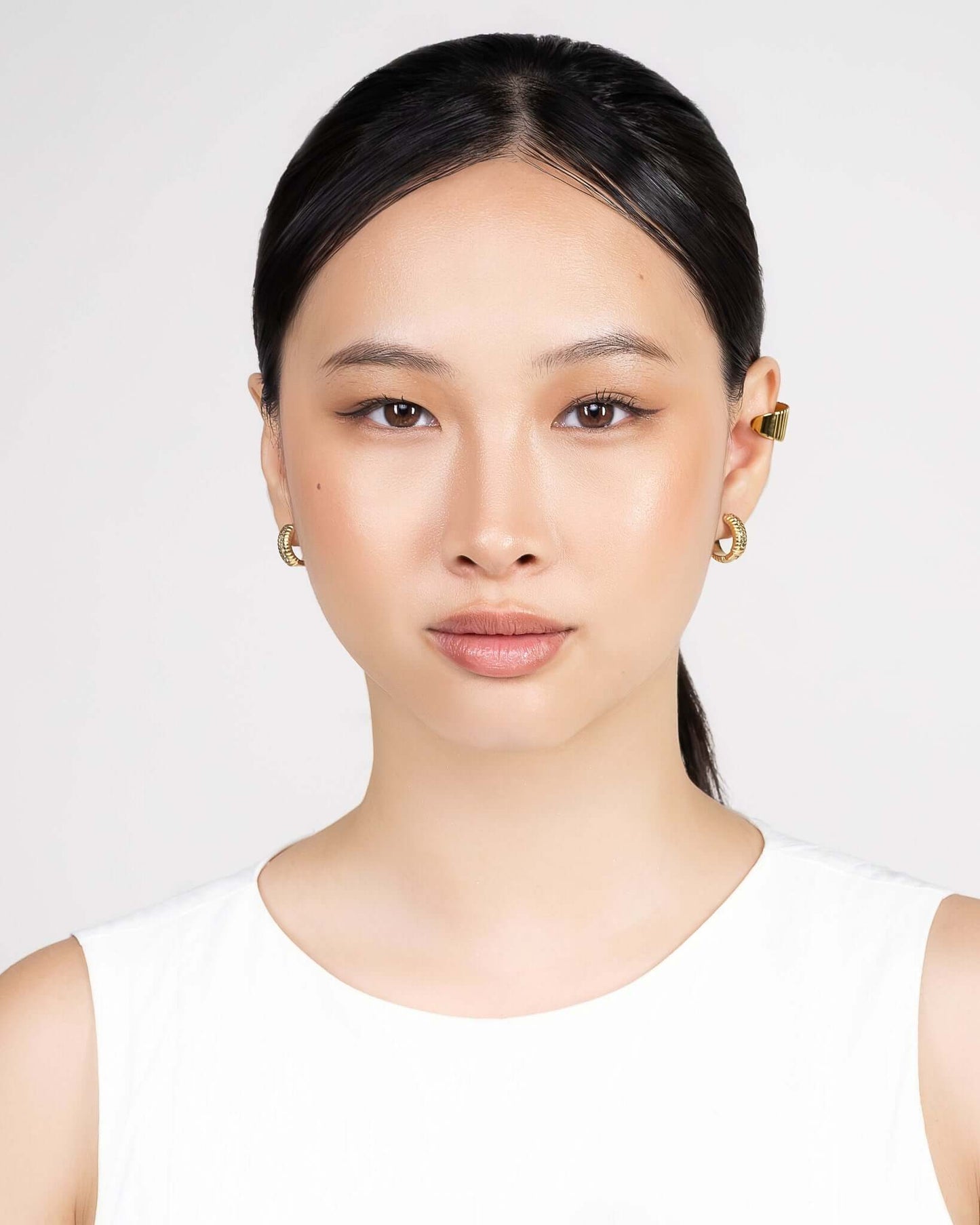 Crystal Huggie Hoops