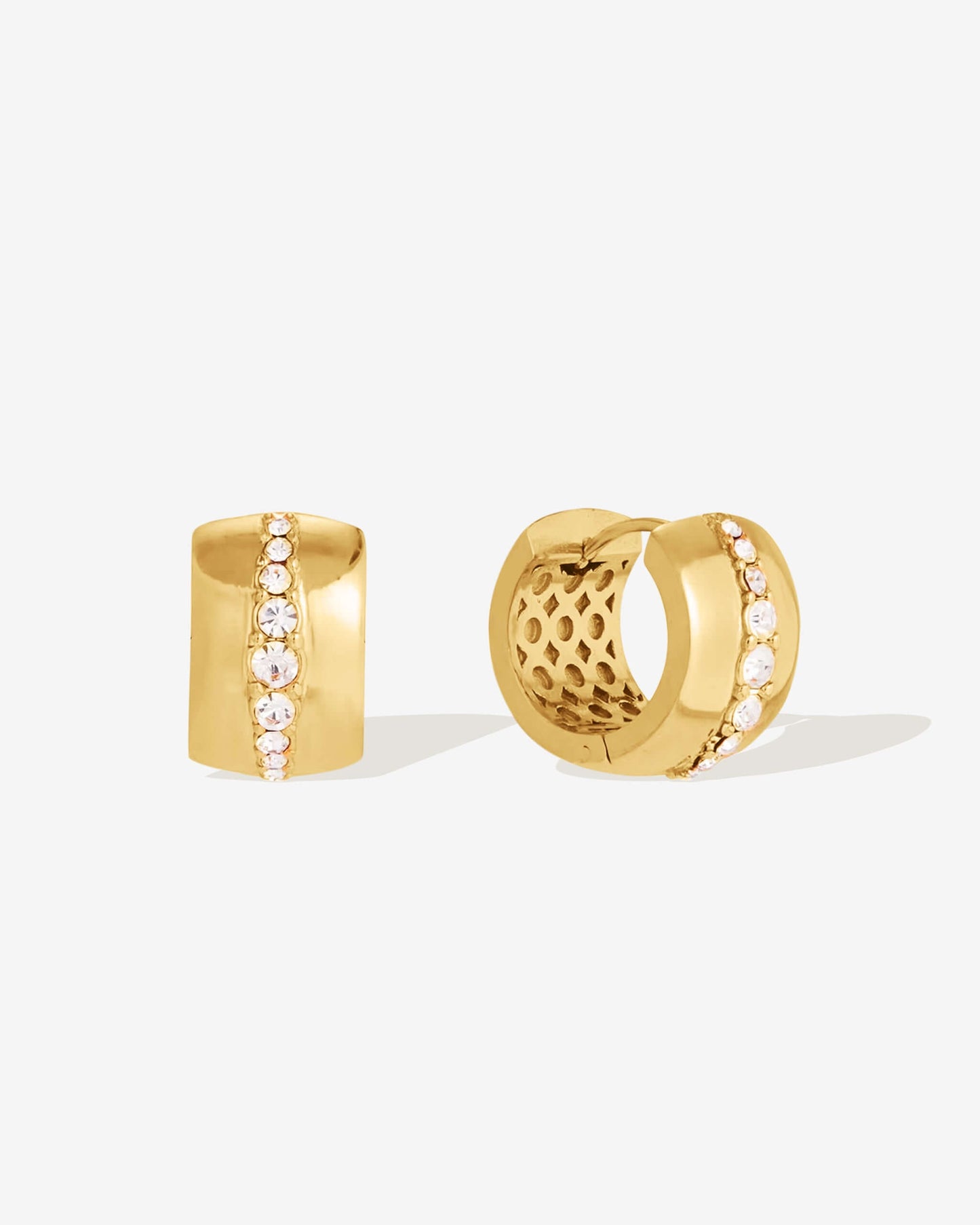 Crystal Huggie Hoops