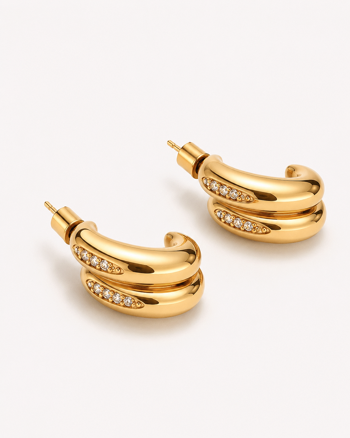 Zircon Double Hoops