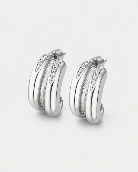 Zircon Double Hoops