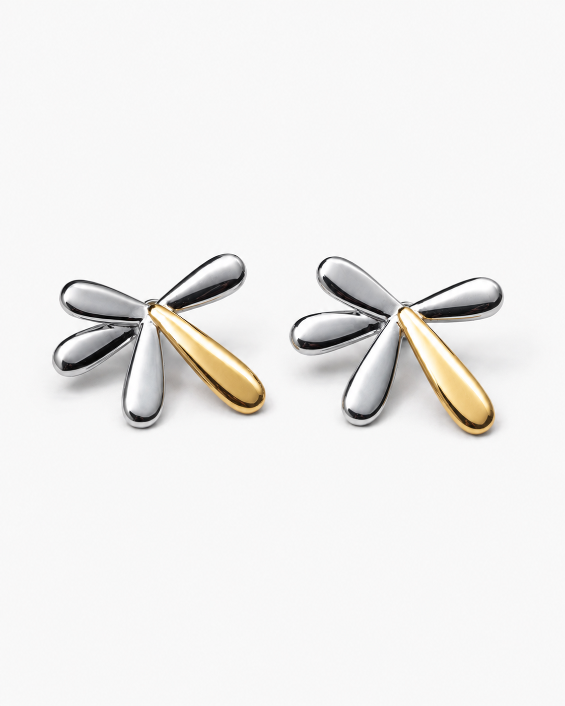 Two Tone Flower Studs
