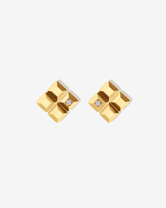 Four Leaf Square Studs