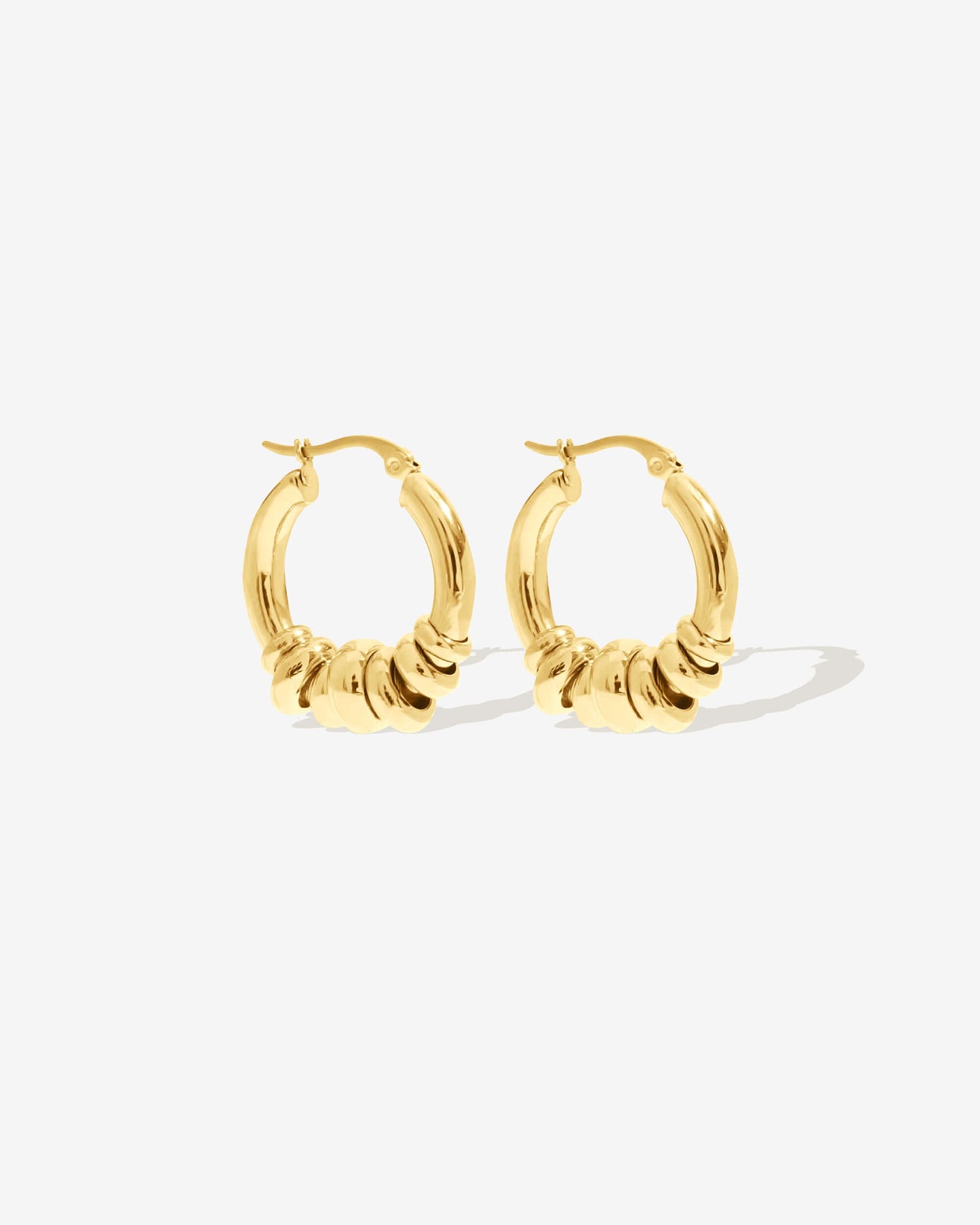 Two-Tone Beaded Hoops