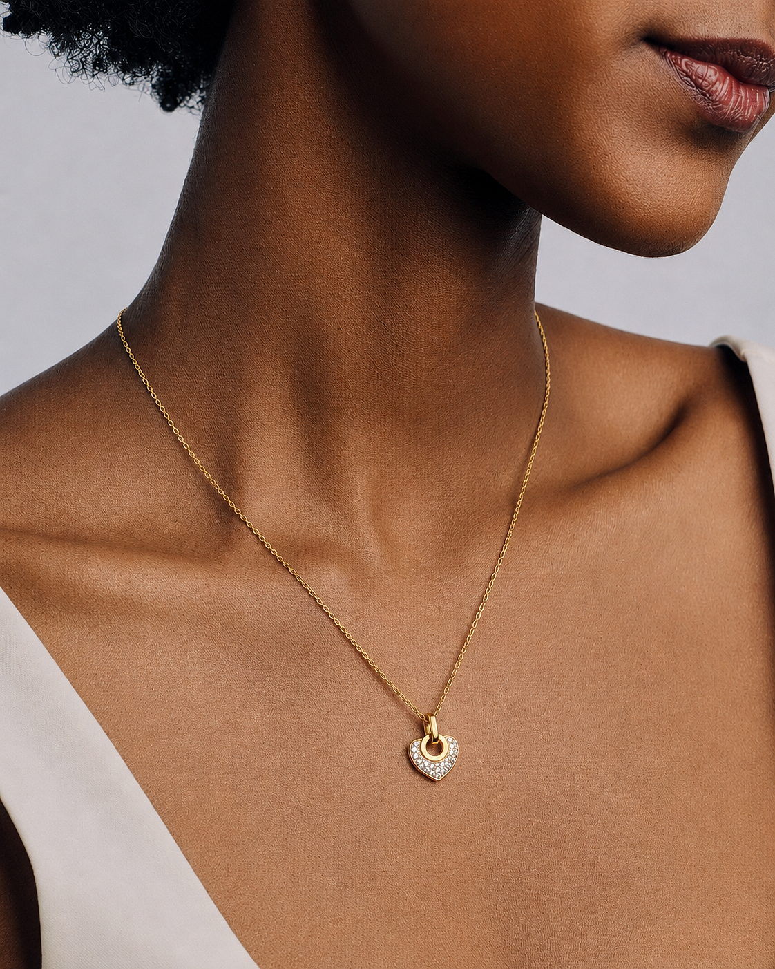 Pavé Heart Pendant Necklace