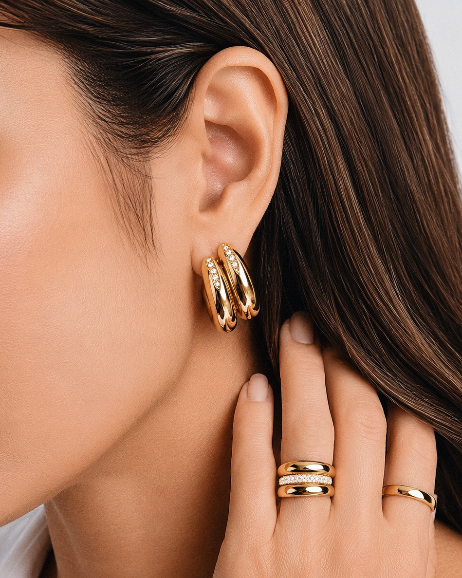Zircon Double Hoops