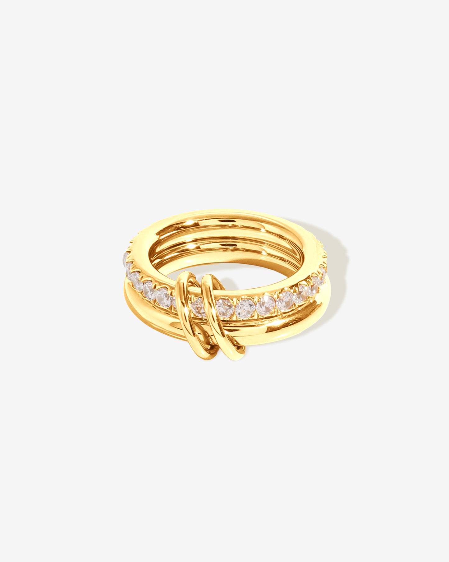Gold Knot Pavé Ring