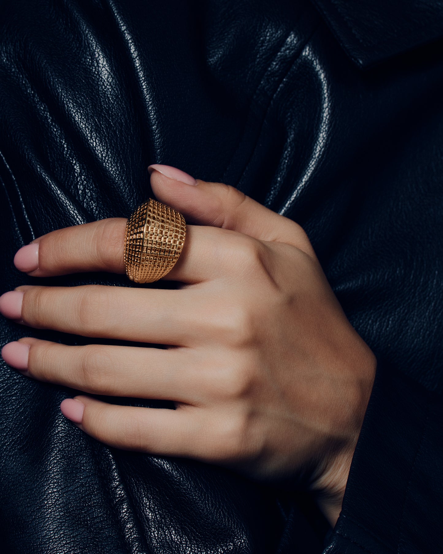 Sculpted Grid Ring