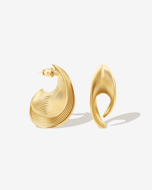 Pleated Sculptural Stud Earrings
