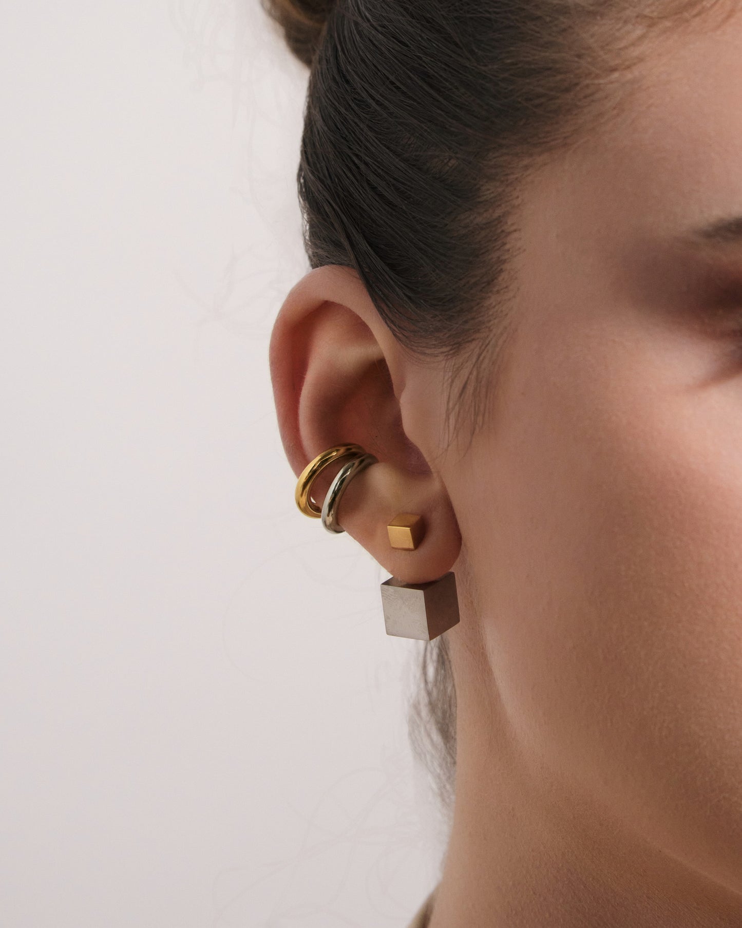 Two-Tone Cube Studs