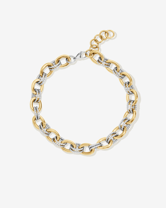 Two-Tone Rope Link Chain Necklace