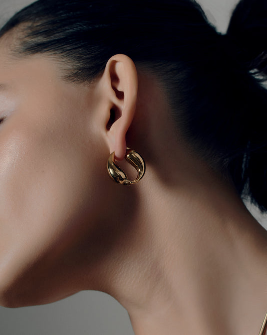 Sculptural Teardrop Hoops