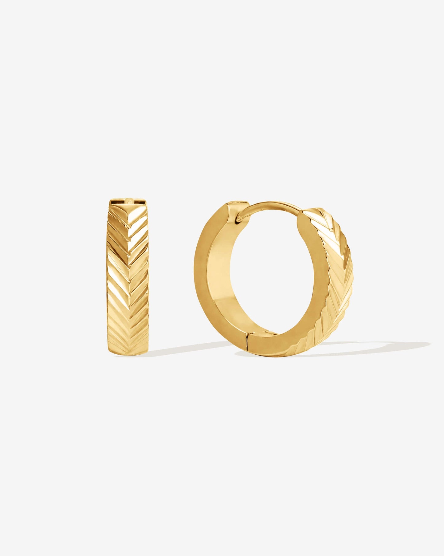 Herringbone Textured Hoops