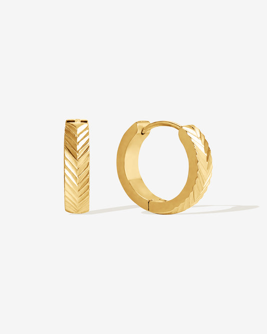 Herringbone Textured Hoops