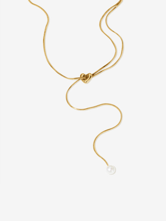 Knot Pearl Drop Necklace