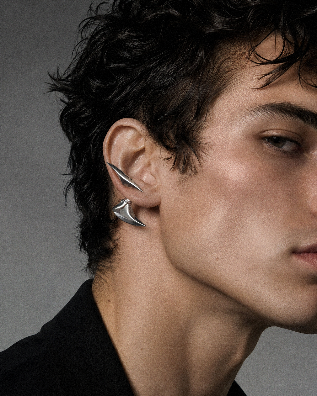 Silver Ear Jacket Earrings