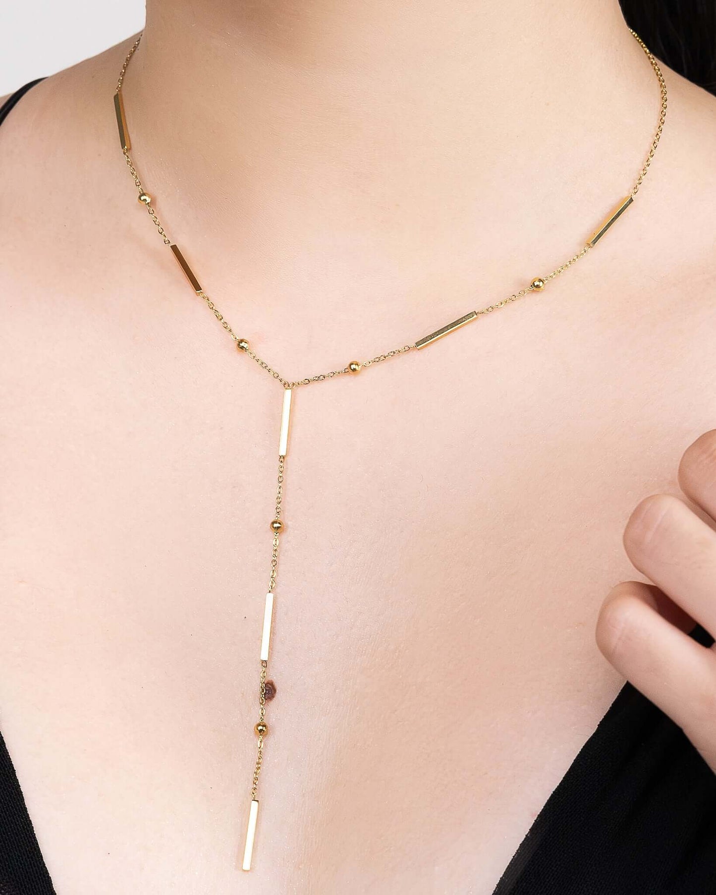 Bar Bead Y Necklace