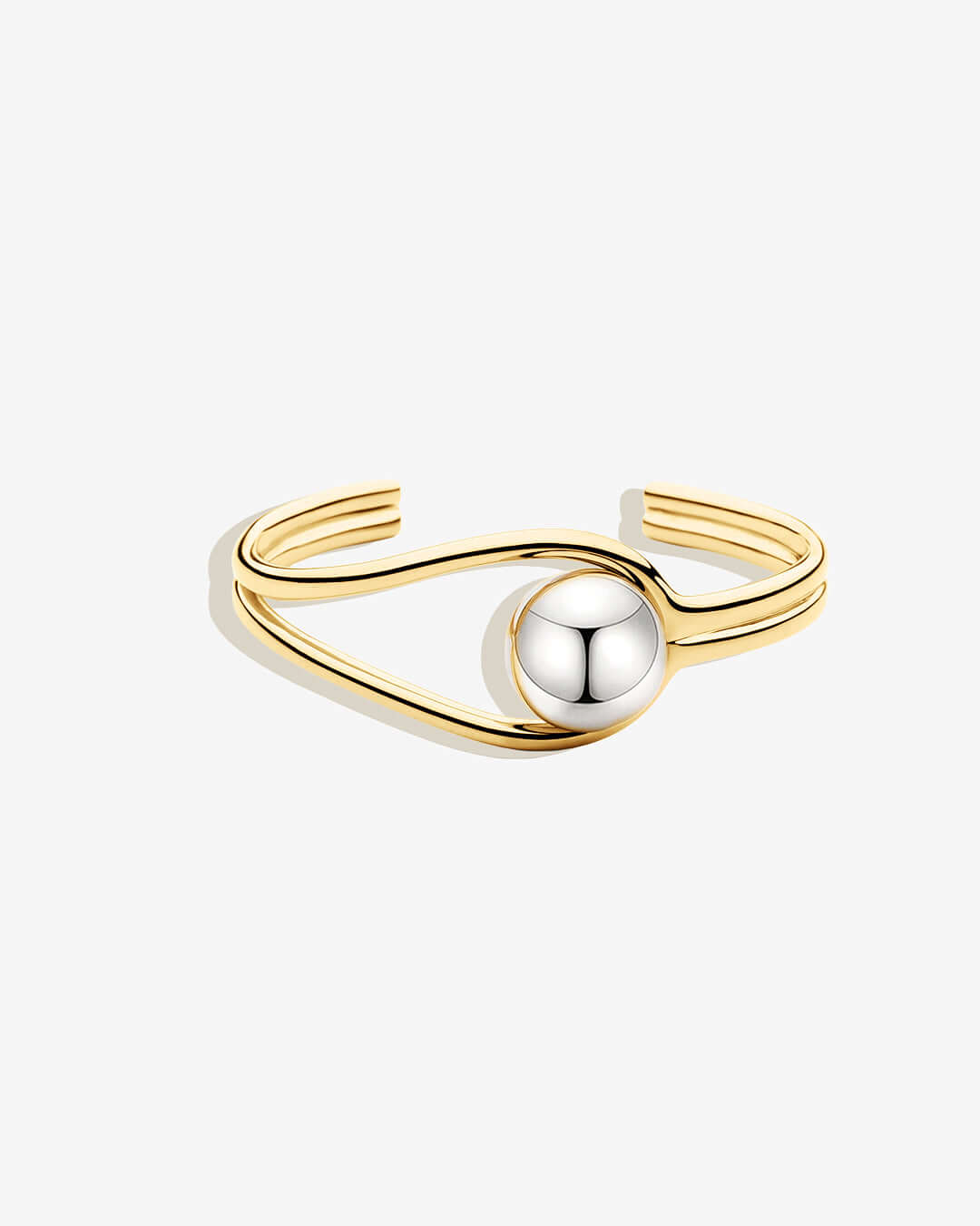 Two-Tone Sculptural Cuff Bracelet