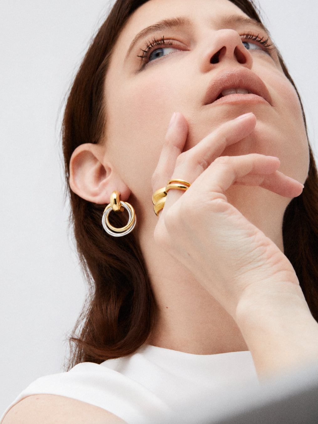 Mixed Metal Knot Hoops