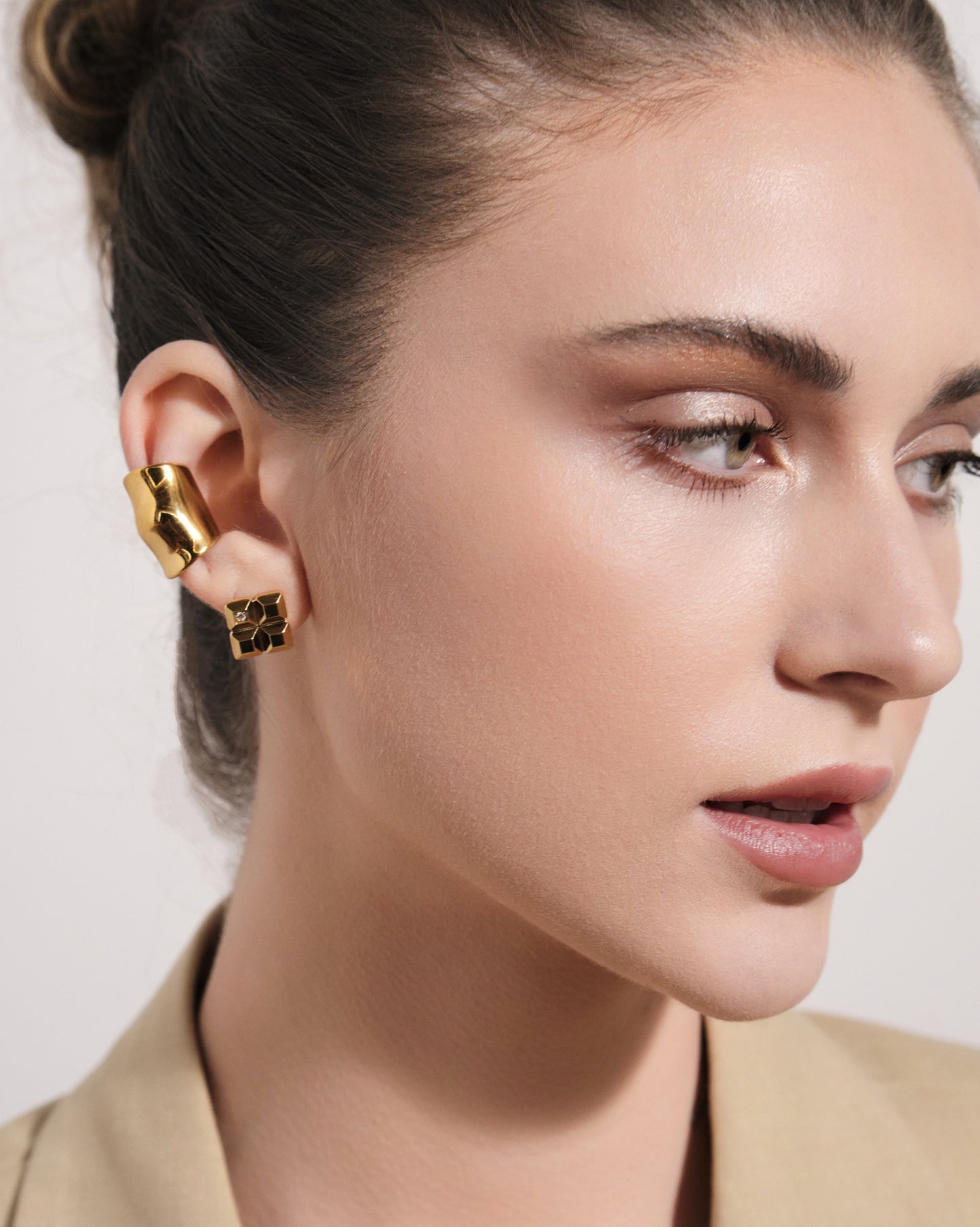 Four Leaf Square Studs