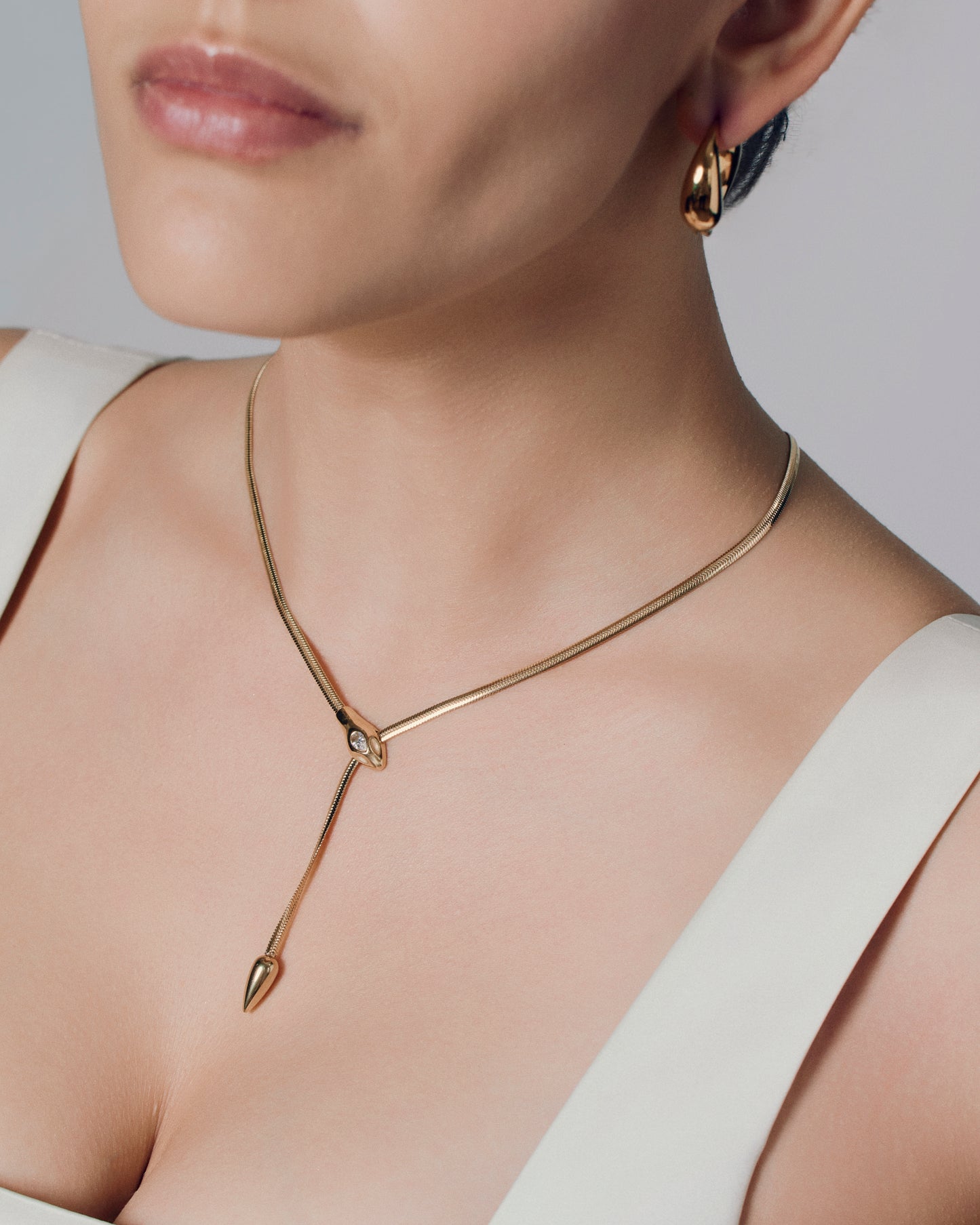Serpentine Lariat Necklace