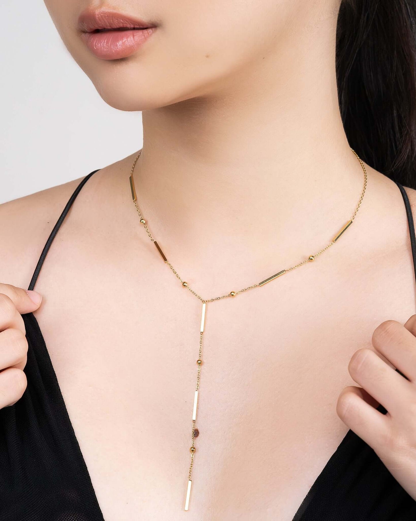 Bar Bead Y Necklace