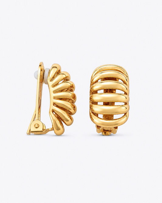 Ribbed Hoops Clip-on