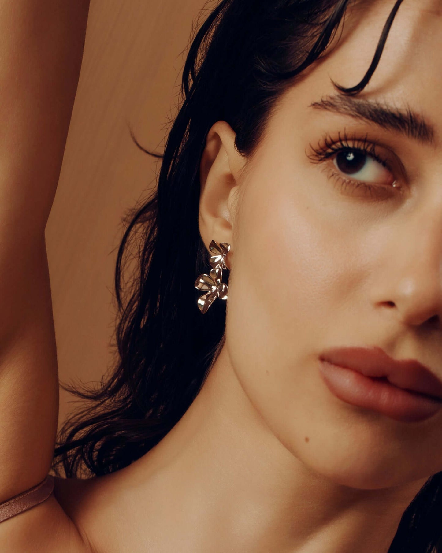 Double Flower Drop Studs