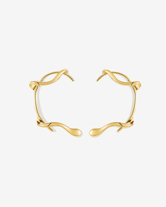 Oversized sculptural ear cuff with organic wave design, no-pierce minimalist ear cuff, wavy helix ear accessory