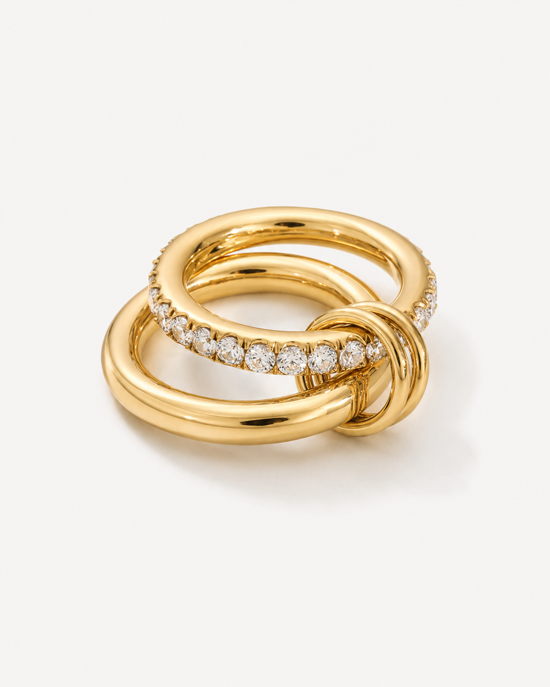 Gold Knot Pavé Ring