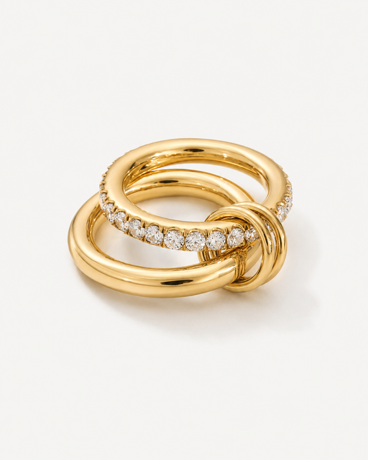 Gold Knot Pavé Ring