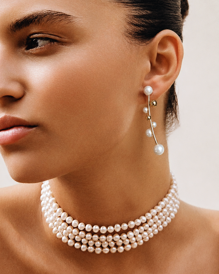 Pearl Drop Ear Jacket Earrings