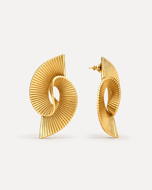 Pleated Spiral Earrings