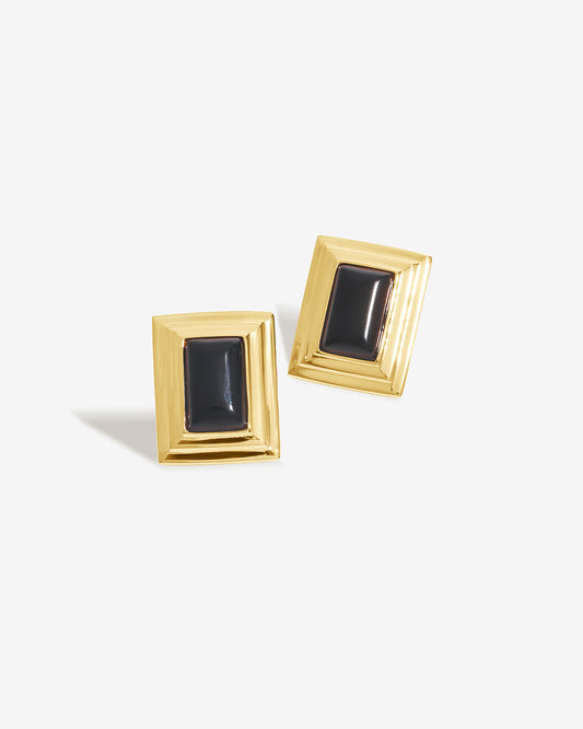 Rectangular Gemstone Studs