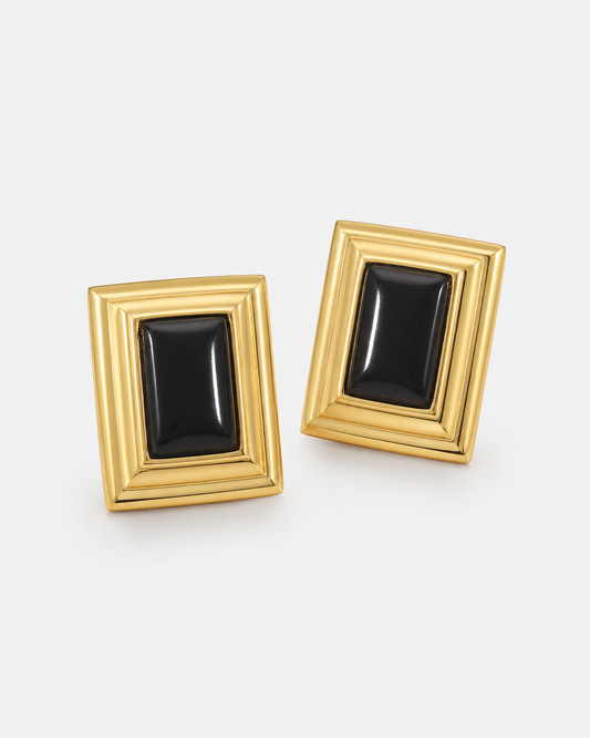 Rectangular Gemstone Studs