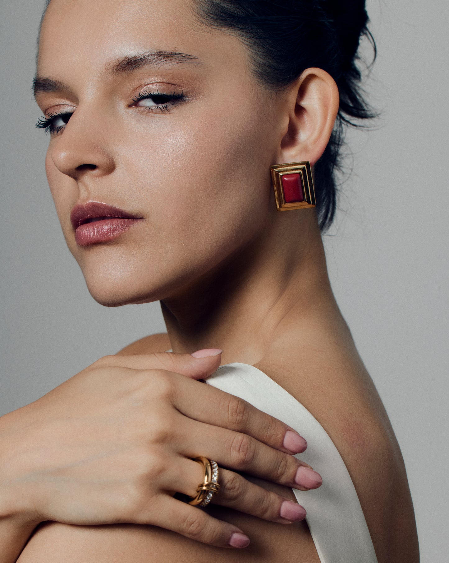 Rectangular Gemstone Studs