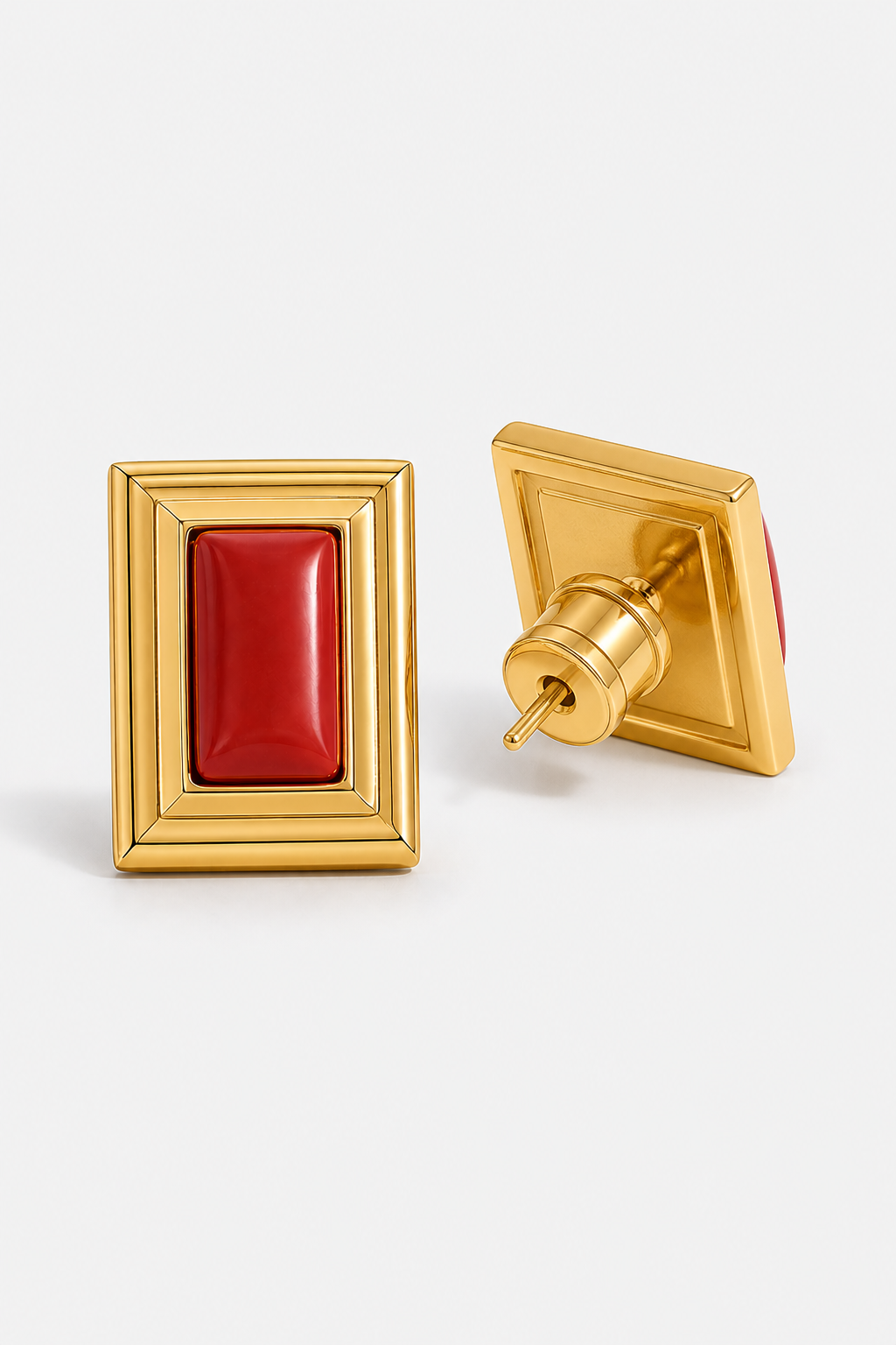 Rectangular Gemstone Studs